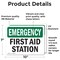 Signmission First Aid Station, 10 in W x Rectangle, Vinyl Decal OS-2PACK-EM-D-710-L-10381 - alternate 4